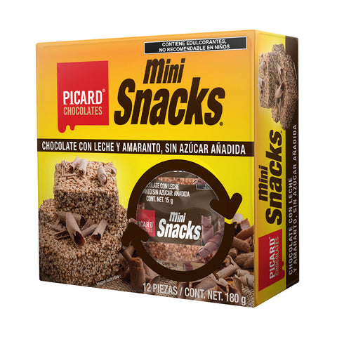 Mini Snacks® de Chocolate con Leche Sin Azúcar