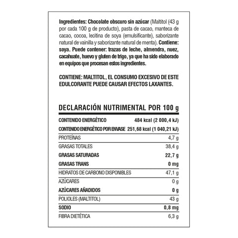 Discos de Chocolate Obscuro Sabor Menta Sin Azúcar Chocozero®
