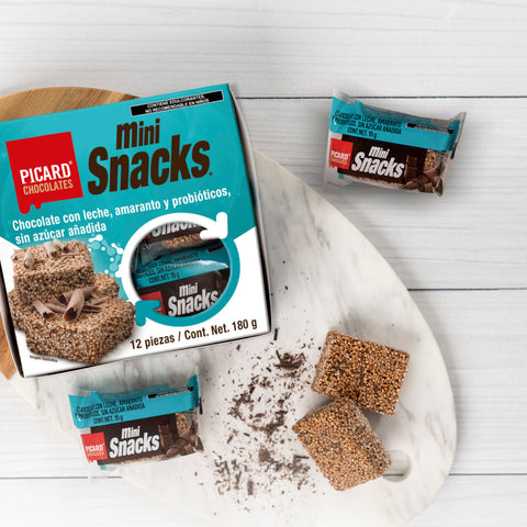 Mini Snacks® de Chocolate con Leche Sin Azúcar y Probióticos
