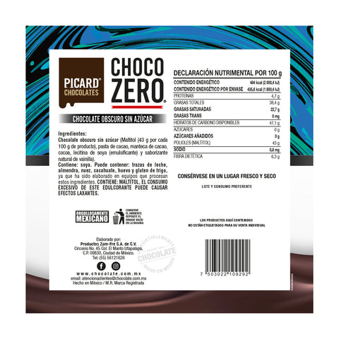 Estuche de Chocolate Obscuro Sin Azúcar Chocozero®