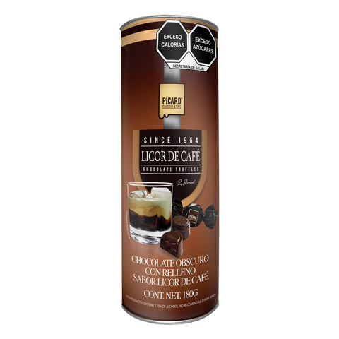 Tubo de Chocolate Obscuro con Relleno Sabor Licor de Café