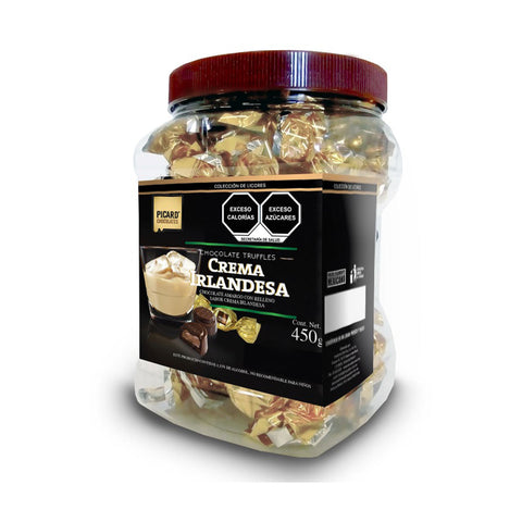Vitrolero de Chocolate Obscuro con Relleno Sabor Crema Irlandesa