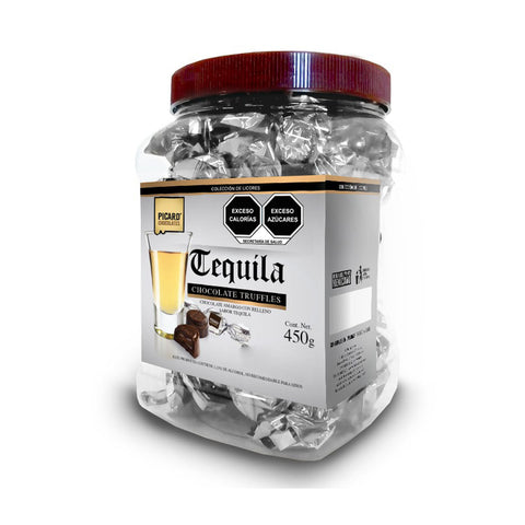 Vitrolero de Chocolate Obscuro Relleno Sabor Tequila