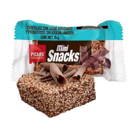 Mini Snacks® de Chocolate con Leche Sin Azúcar y Probióticos