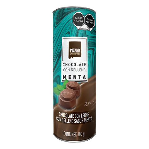 Tubo de Chocolate con Leche Relleno de Menta