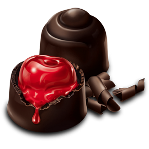 Tubo Chocolate Obscuro con Relleno de Cerezas al Licor