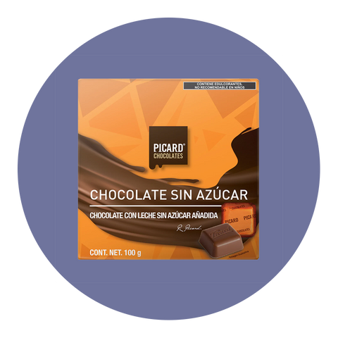 Estuche de Chocolate con Leche Macizo Sin Azúcar