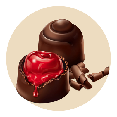 Chocolate Relleno de Cereza o Menta 200g