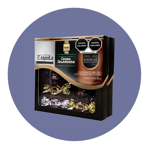 Estuche de Chocolate Obscuro con Relleno de Licores Surtidos