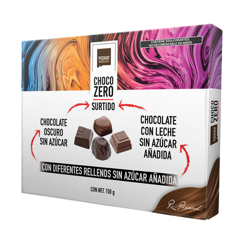 Estuche de Chocolate Surtido con Diferentes Rellenos Sin Azúcar Chocozero®