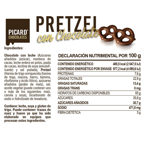 Pretzel con chocolate de leche