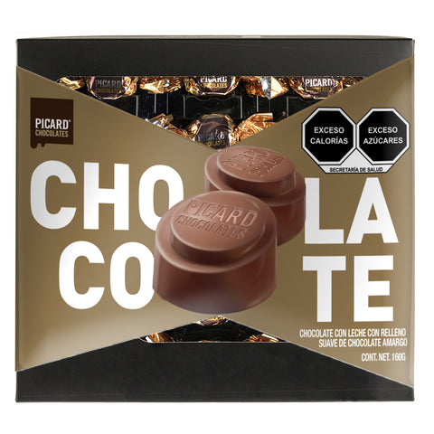 Estuche de Chocolate con Leche y Relleno Suave de Chocolate Obscuro