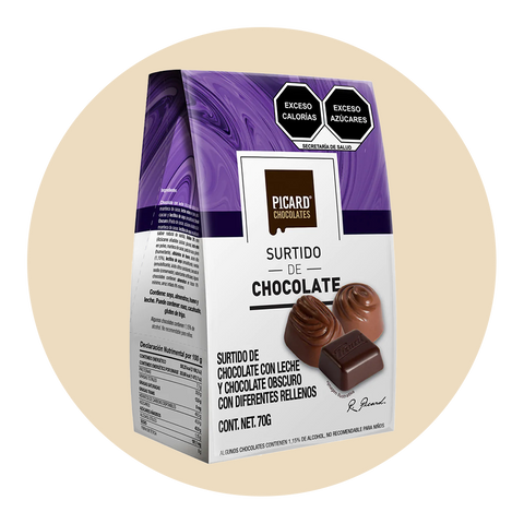 Pirámide Surtido Relleno de Chocolate de Leche y Obscuro