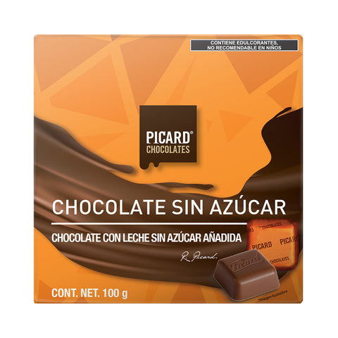 Estuche chocolate con leche sin azúcar