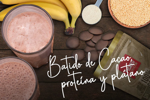 100% Cacao con Proteína y Plátano