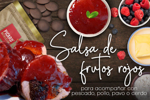 Salsa de Frutos Rojos con 100% Cacao