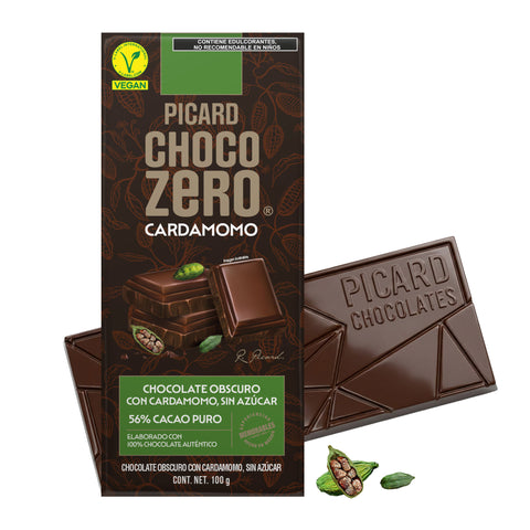 Barra de Chocolate Obscuro Sin Azúcar con Cardamomo