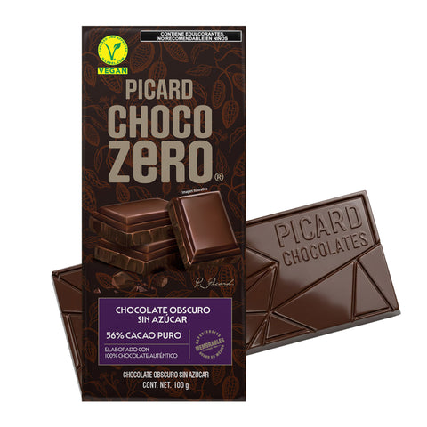 Barra de Chocolate Obscuro Vegano sin azúcar Chocozero®