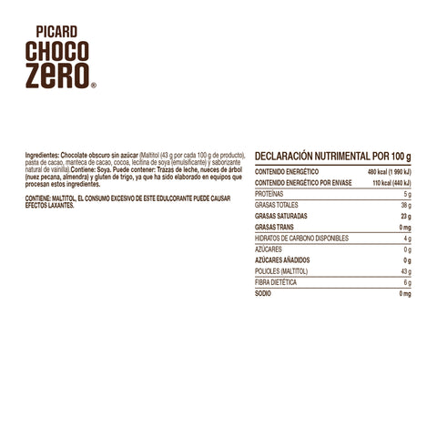 Caja Display de Chocolate Obscuro Sin Azúcar Chocozero®