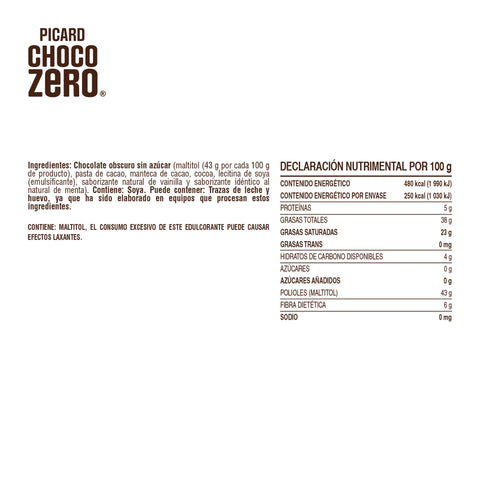 Discos de Chocolate Obscuro Sabor Menta Sin Azúcar Chocozero®