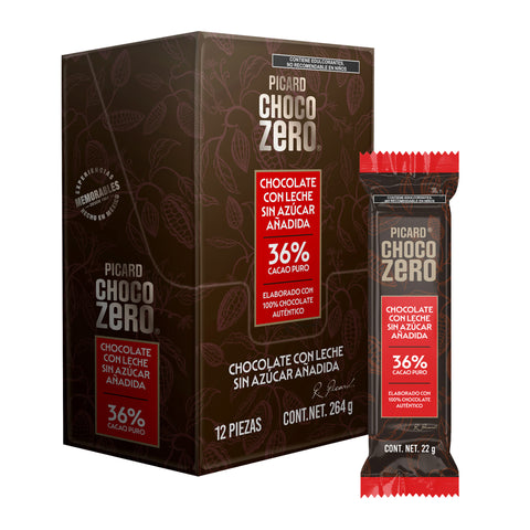 Caja Display de Chocolate con Leche Sin Azúcar Chocozero®