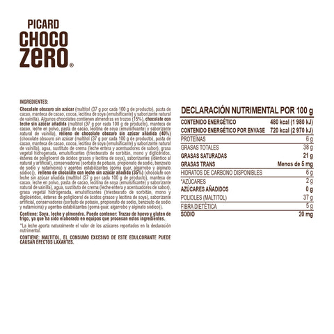 Estuche de Chocolate Surtido con Diferentes Rellenos Sin Azúcar Chocozero®