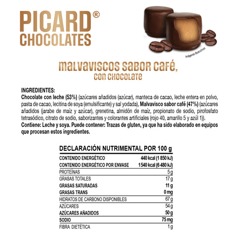 Malvavisco de Café Cubierto de Chocolate con Leche