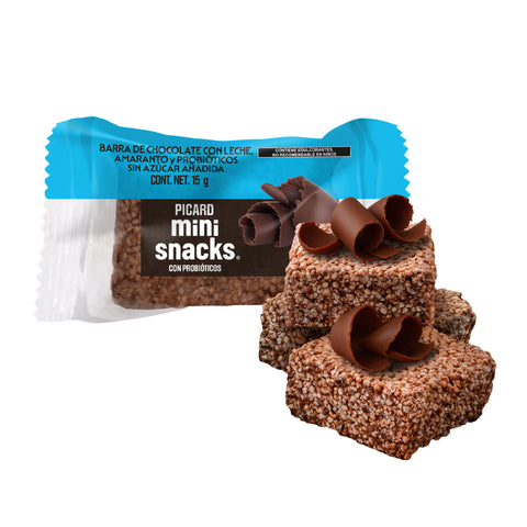 Mini Snacks®  de Chocolate con Leche Sin Azúcar y Probióticos