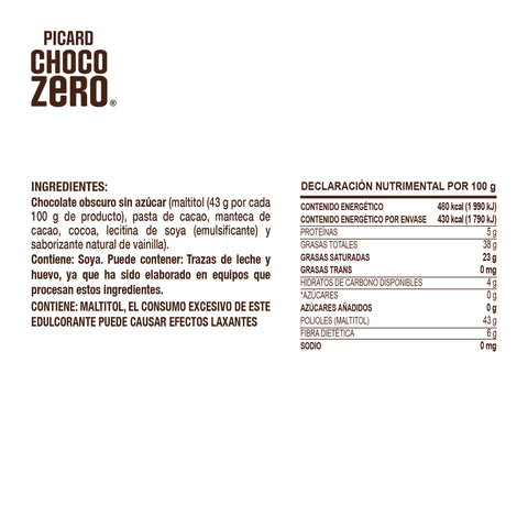 Estuche de Chocolate Obscuro Sin Azúcar Chocozero®