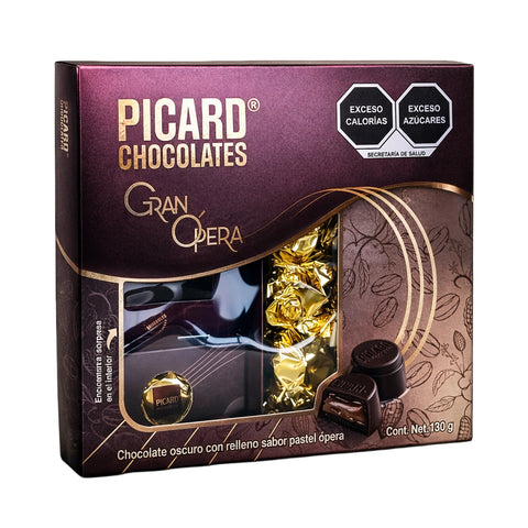 Estuche de Gran Ópera - Chocolate con Relleno sabor Pastel Ópera 130 g