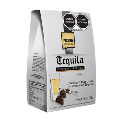 Pirámide de chocolate obscuro relleno sabor Tequila